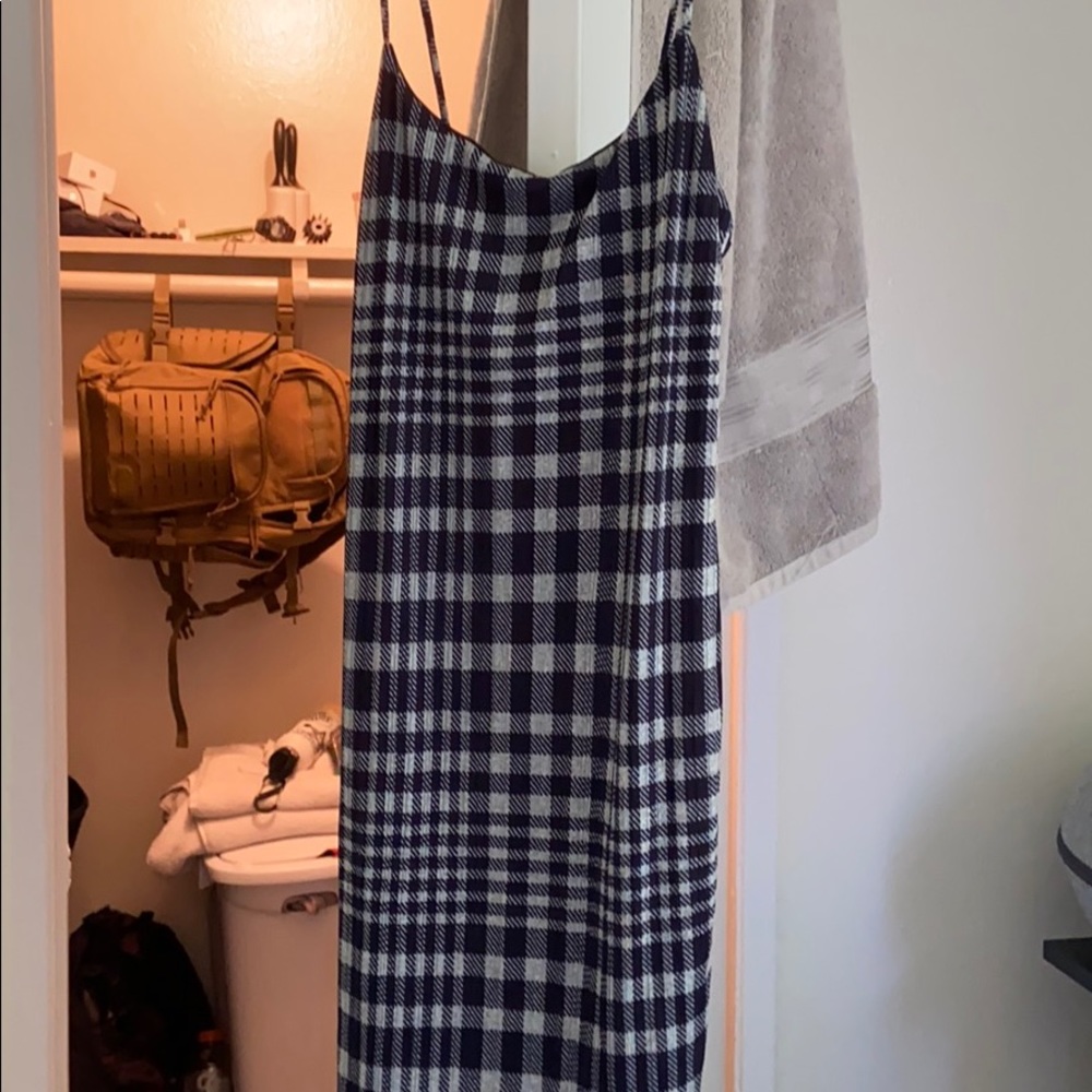 Blue and grey dress
